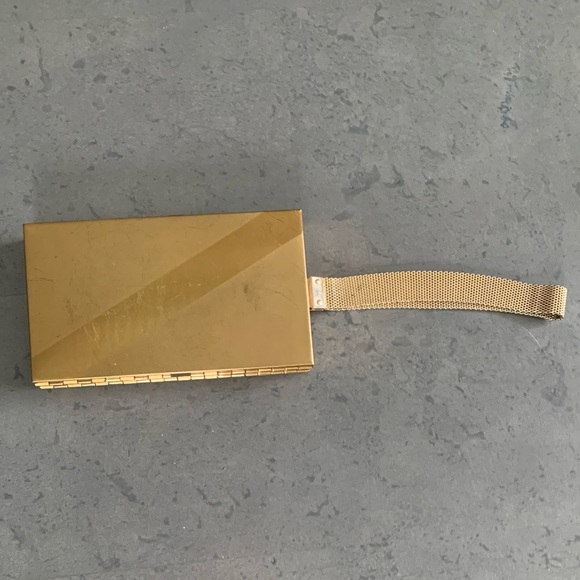 Vintage 1940s Marhill Mother of Pearl Cigarette Wristlet Case | Gold Tone Clutch